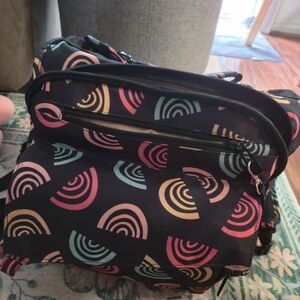 Amazon Black Backpack with Colorful Arches